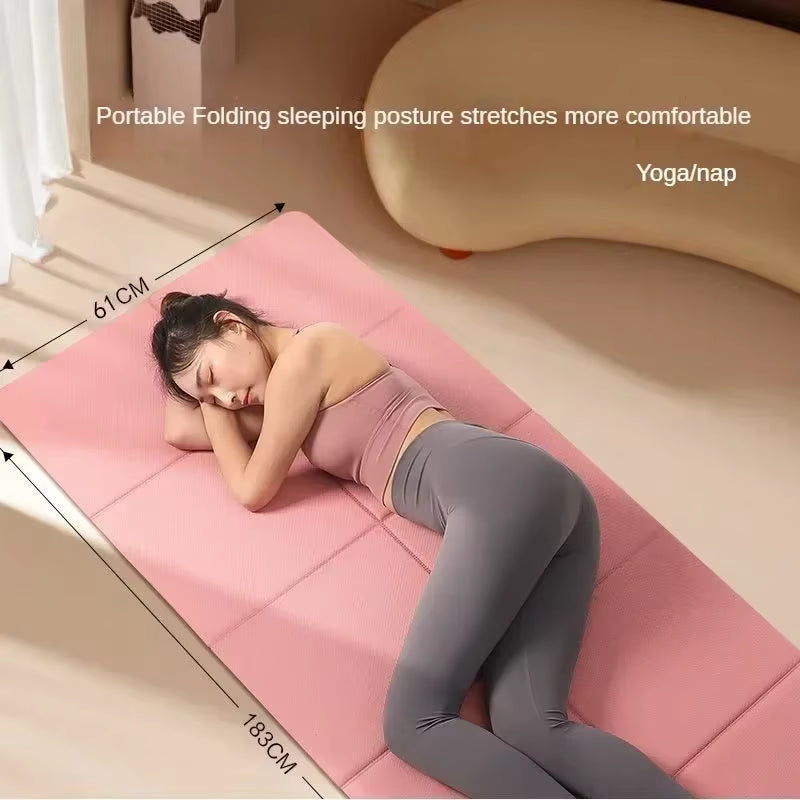 Aliexpress Collection Foldable Yoga Mat Eco Friendly TPE Folding Travel Fitness Exercise Mat Double Sided Non-Slip for Yoga